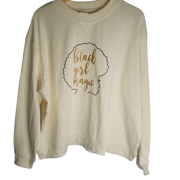 2lttlebrwngrls Cream Black Girl Magic Sweatshirt - Picture 2 of 8